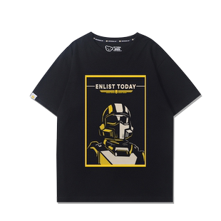 绝地潜兵2飞鹰地狱潜者ps5游戏周边短袖男女夏季纯棉宽松T恤潮ins