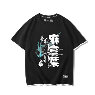 通灵王周边短袖t恤男女麻仓叶二次元动漫假两件夏季纯棉宽松半袖