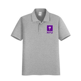 美国纽约大学短袖纪念品纽大NYU周边校服翻领polo衫T恤宽松上衣服