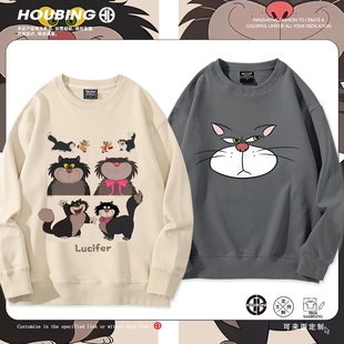 Lucifer路西法卡通猫咪鲁斯佛周边卫衣男女秋冬加绒可爱百搭衣服