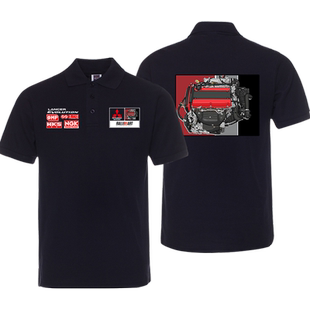 JDM日系性能车三菱Evolution拉力艺改装车短袖t恤男polo衫上衣服