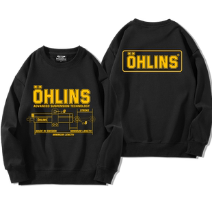 奥林斯ohlins自行车避震技师服圆领卫衣男女秋冬加绒2024骑行上衣