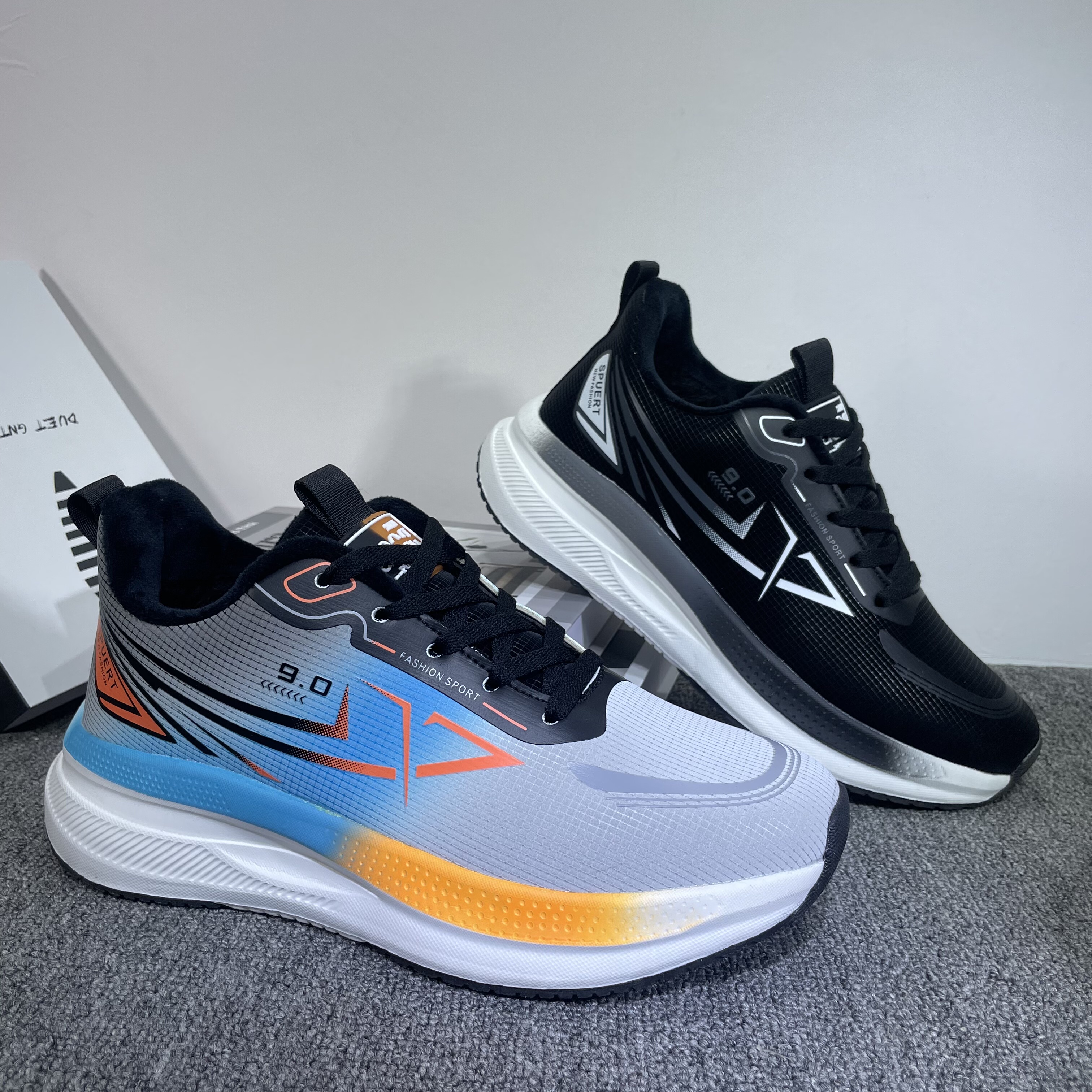 男鞋冬季超轻跑步鞋皮面防水运动休闲鞋青少年减震防滑软底旅游鞋