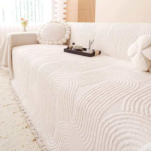 2025秋冬季新款沙发巾四季通用高级感简约条纹一整张全盖沙发套罩