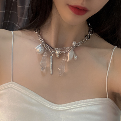 choker水晶轻奢嘻哈风珍珠项链