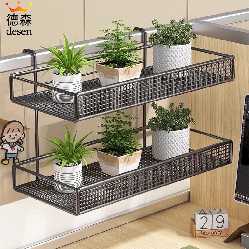 悬挂式置物架办公室挂篮工位屏风多层收纳神器办公桌隔板上免安装