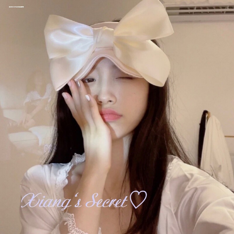 真丝眼罩睡眠遮光专用护眼罩遮光罩睡觉可爱卡通学生蝴蝶结眼罩女
