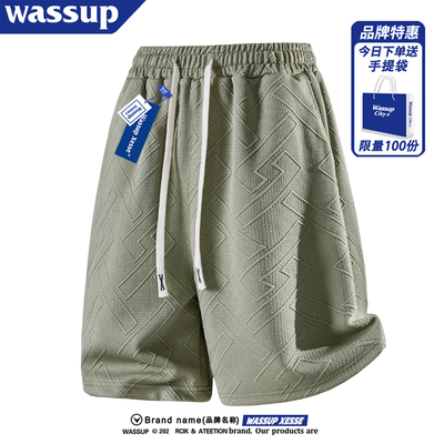 WASSUP美式休闲短裤男夏季薄款