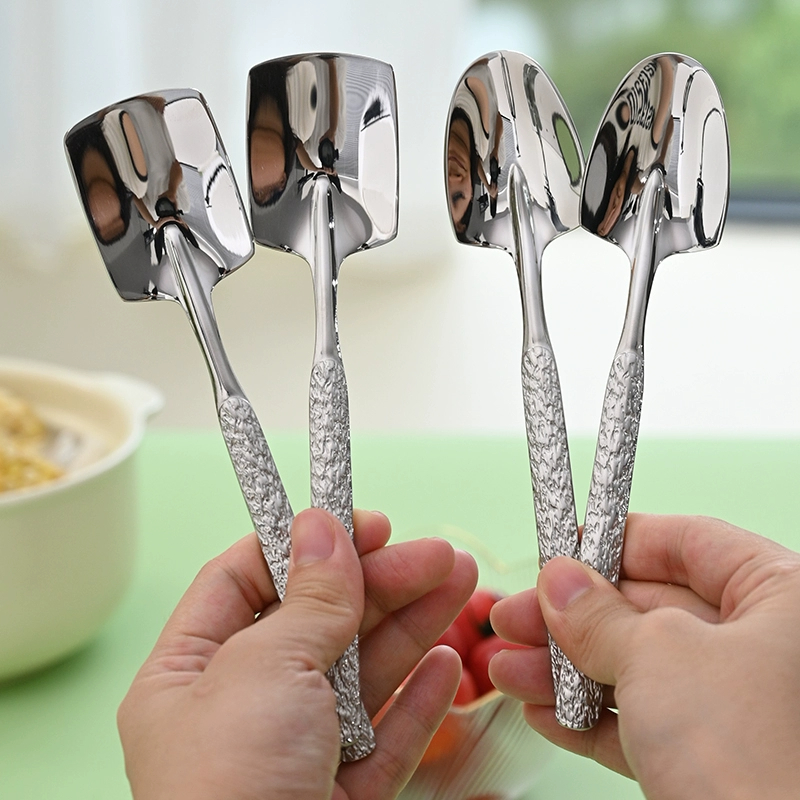 不锈钢勺子高颜值网红家用调羹小铲子铁锹勺子吃西瓜神器家用勺子