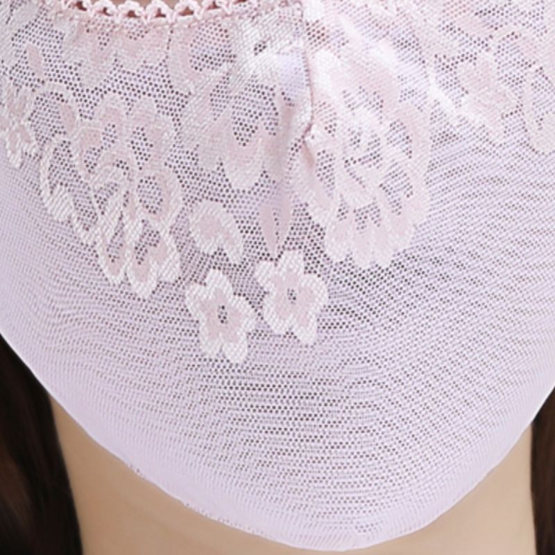 防晒口罩女夏季薄款蕾丝花边可水洗立体防紫外线面罩显脸小