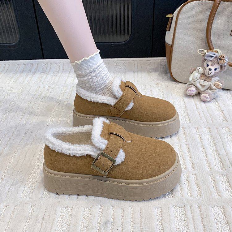 厚底加绒豆豆勃肯鞋女2025新款秋冬季外穿毛毛鞋子保暖棉鞋雪地靴,女鞋,深口单鞋,淘宝优惠券,粉丝福利购,淘宝优惠卷