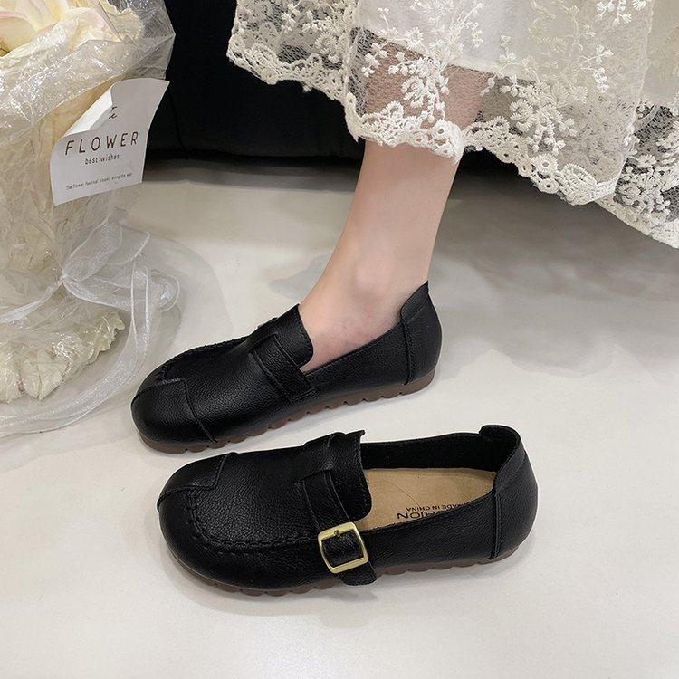 2026新款女鞋复古百搭休闲豆豆鞋平底乐福鞋一脚蹬懒人鞋妈妈鞋,女鞋,深口单鞋,淘宝优惠券,粉丝福利购,淘宝优惠卷