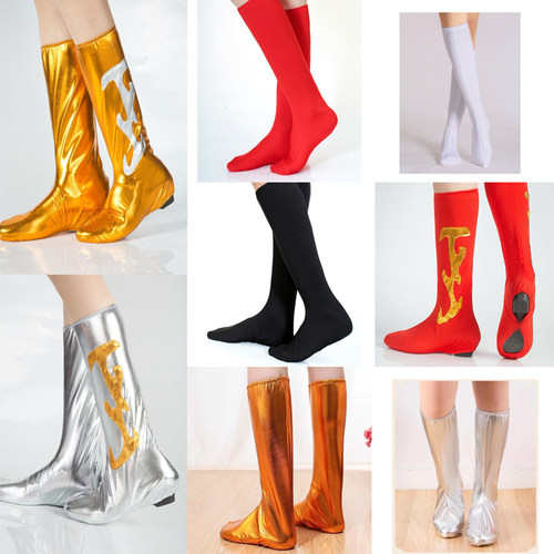 弹力舞蹈演出服鞋套黑色藏舞靴套