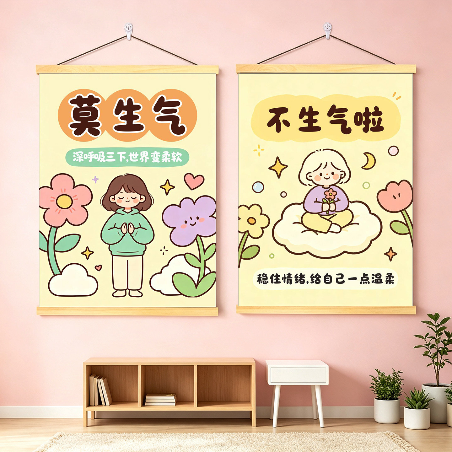 莫生气啦可爱治愈卡通装饰画