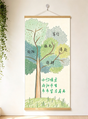 正能量树稳定情绪励志装饰画