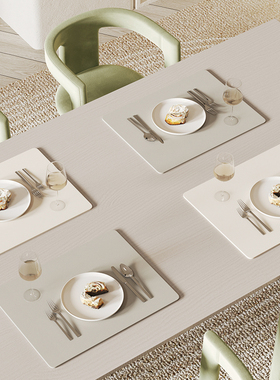 防水餐垫高级感餐垫防水防油免洗隔热布垫餐垫子盘垫轻奢pvc白色