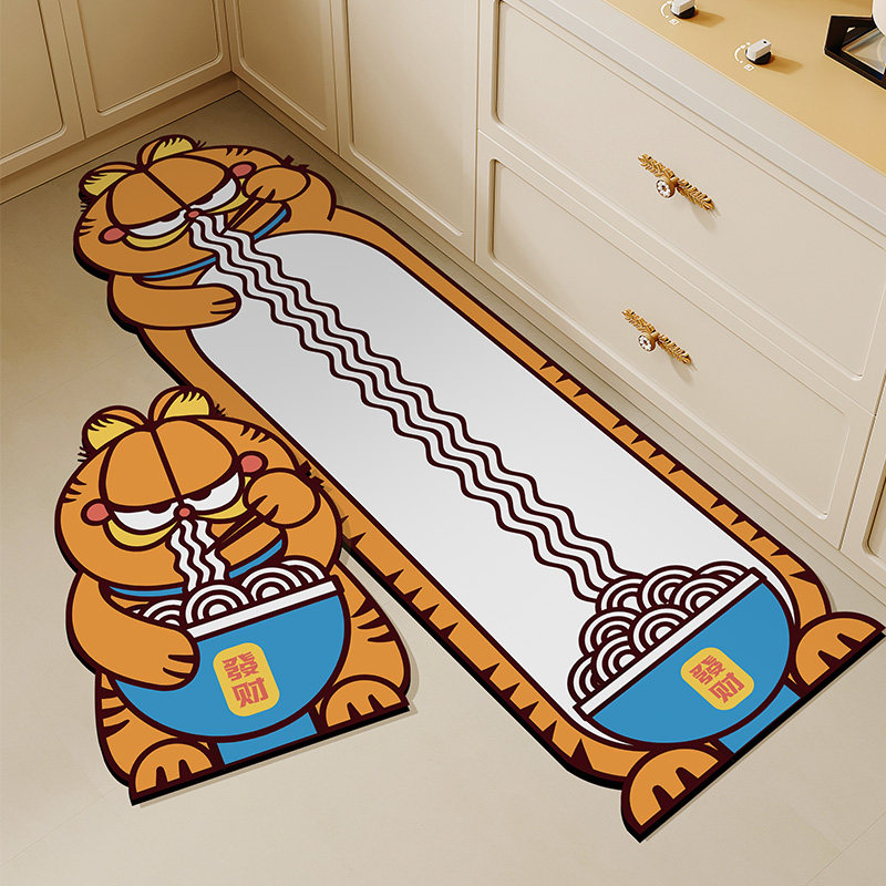 招财猫厨房地垫防油耐脏免打理l型脚垫硅藻泥长条耐脏吸水防滑垫,居家布艺,厨房地垫,淘宝优惠券,粉丝福利购,淘宝优惠卷