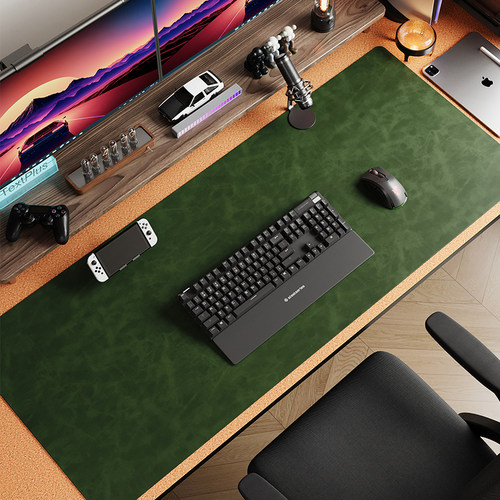 高级感皮革滑鼠垫超大号电脑桌垫办公桌面键盘垫子电竞游戏滑鼠垫