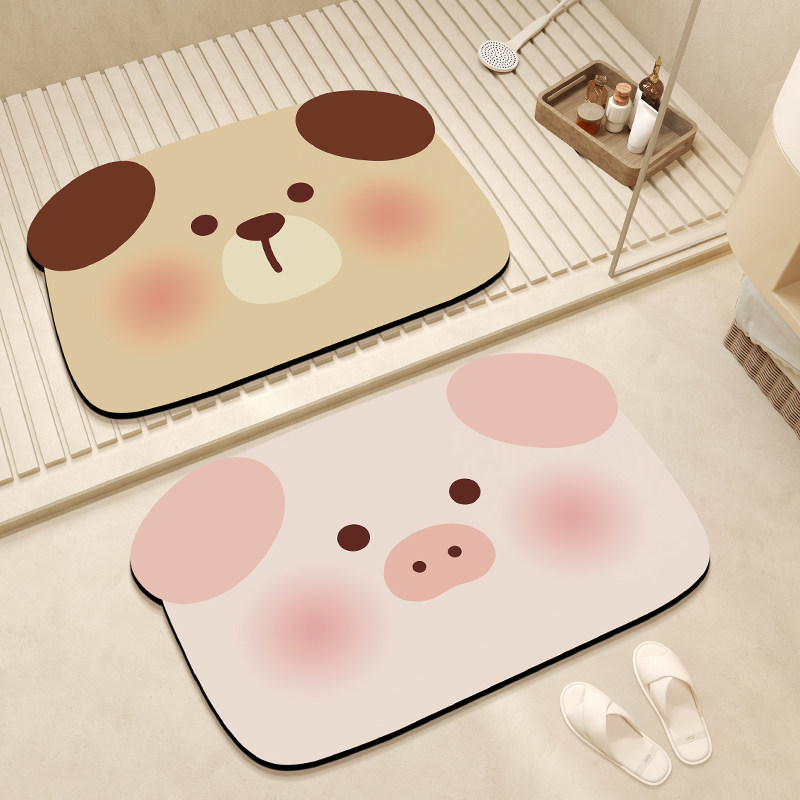 浴室软硅藻泥吸水地垫防滑速干卫生间脚垫厕所门口防摔卫浴小地毯,居家布艺,家用脚垫,淘宝优惠券,粉丝福利购,淘宝优惠卷