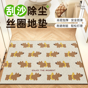 入户可爱丝圈地垫防滑蹭土耐脏好打理玄关软垫可擦免洗可裁剪脚垫