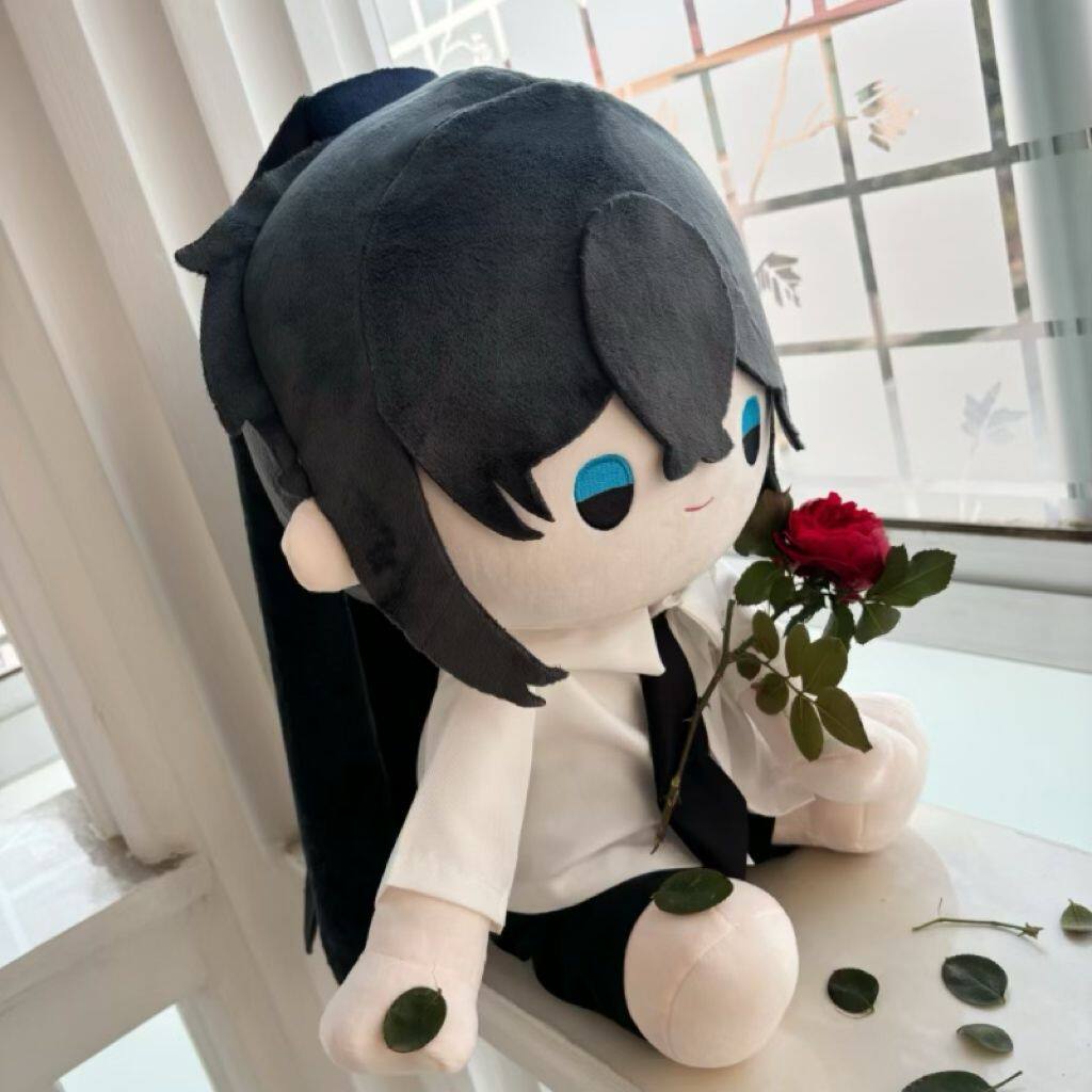 原创正版白六属性玩偶潮玩40cm棉花娃娃毛绒可爱公仔我在惊悚游戏