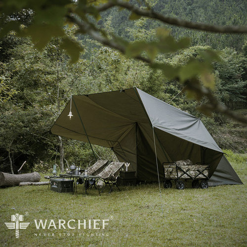 酋长户外野营210T涂银天幕帐篷19挂点防水露营野餐休闲遮阳棚