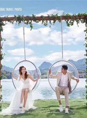 户外网红打卡拍照爱心藤椅花海座椅鸟巢吊椅酒店商场民宿装饰摆件