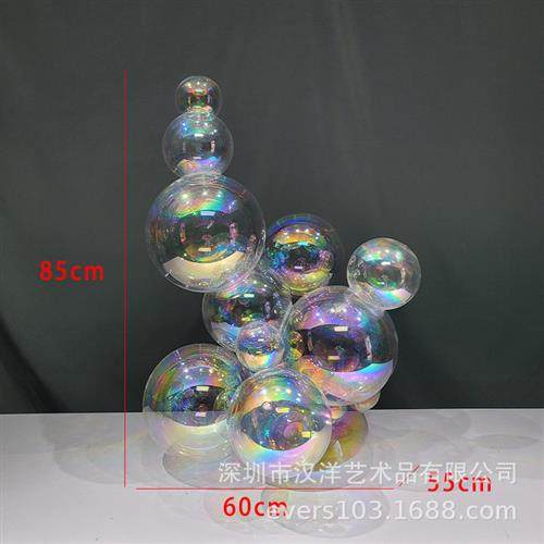 透明炫彩玻璃球酒店大堂餐厅商业中心售楼处样板间门现代时尚雕塑