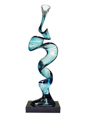 现代轻奢抽象客厅摆件家居电视柜玄关装饰品酒店高档透明树脂雕塑