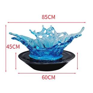 透明树脂落地水花雕塑摆件别墅酒店售楼处样板间水滴吊饰软装 饰品