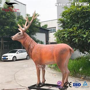 跨境仿真公马鹿动物模型黑羚羊母马鹿公马鹿模型儿童实心玩具摆件