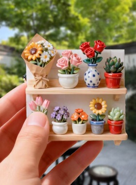 室内花架树脂浮雕磁吸冰箱贴创意