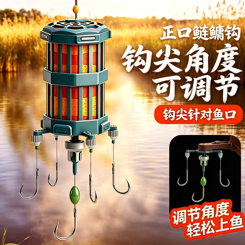 新定向正口饵笼钩底部集中雾化聚