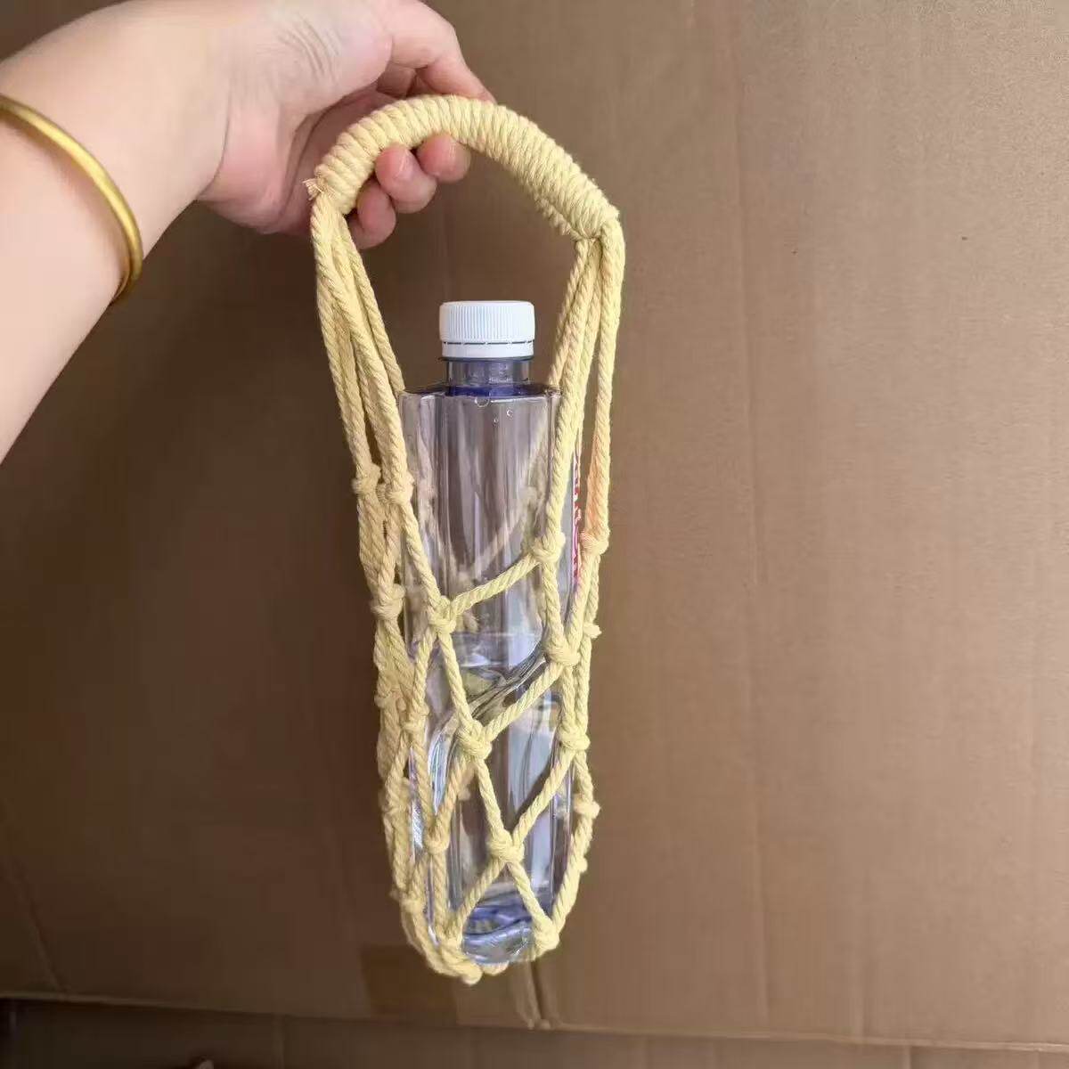 ins网红水杯网兜纯手工编织便携