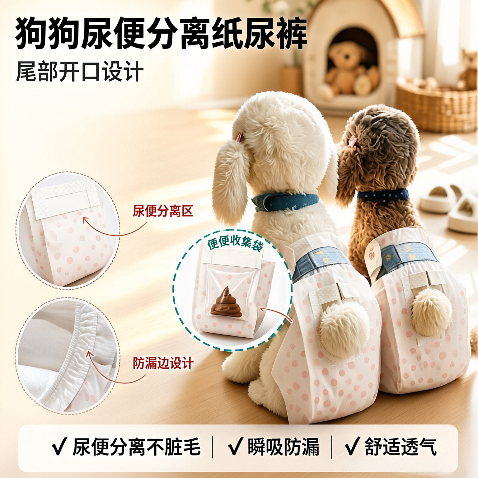 数倍狗狗尿便分离纸尿裤公母通用