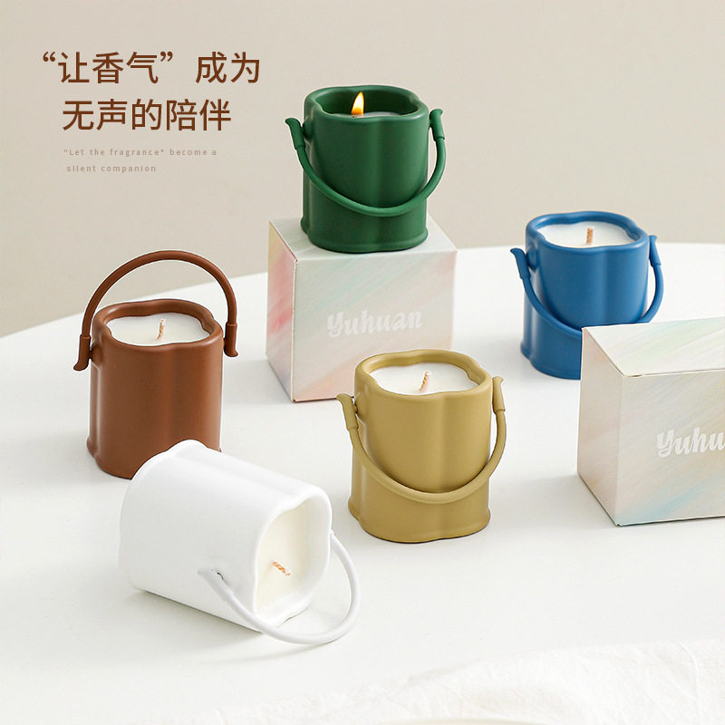 无烟香薰蜡烛家用熏香摆件蜡烛定