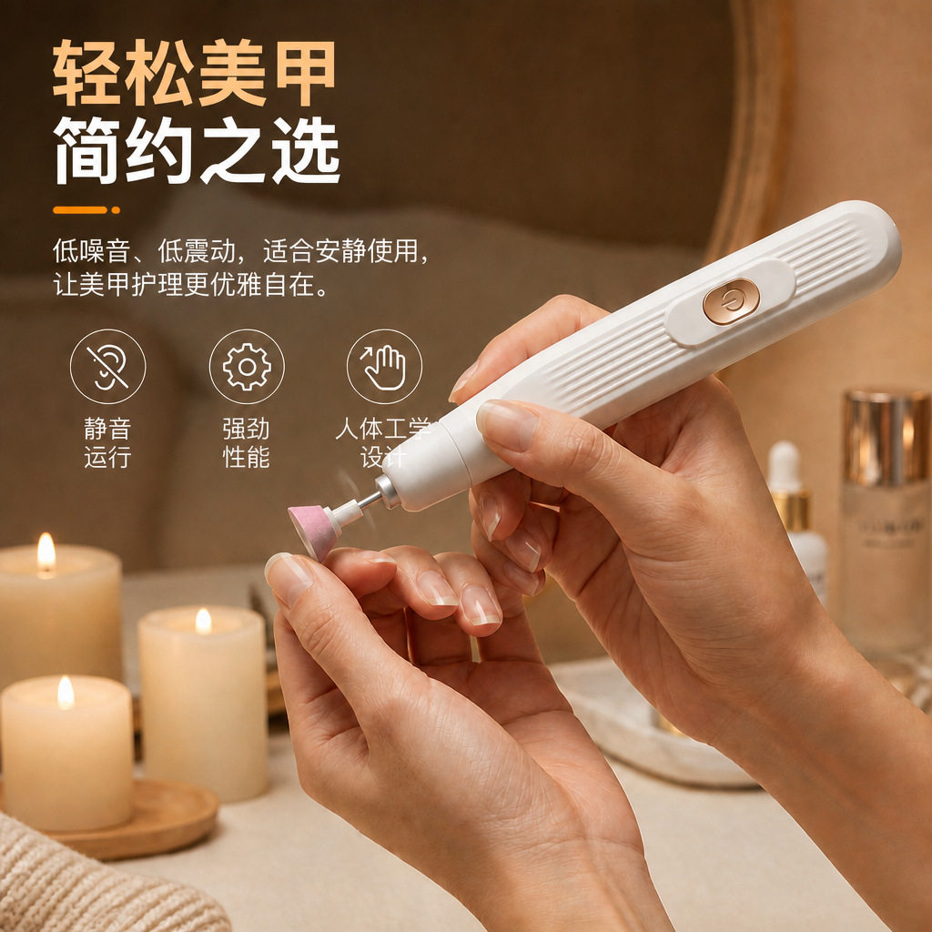 跨境小型美甲打磨机便携式多功能电动磨甲器家用充电式卸甲修甲器