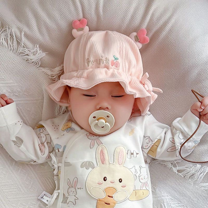 婴儿帽子秋冬季春秋薄款新生儿胎帽男宝宝婴幼儿女遮阳防晒盆帽