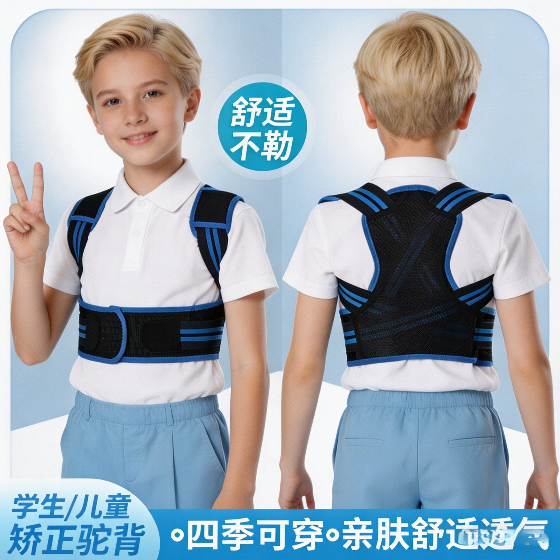 儿童驼背坐姿矫正器青少年学生背