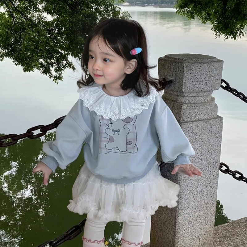 [那子]女童春秋洋气卫衣外套女宝宝打底裤外穿配裙子时尚休闲套装