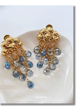 尼泊尔藏式耳环蓝色耳饰清冷系云朵流苏耳环民族风异域风情耳坠