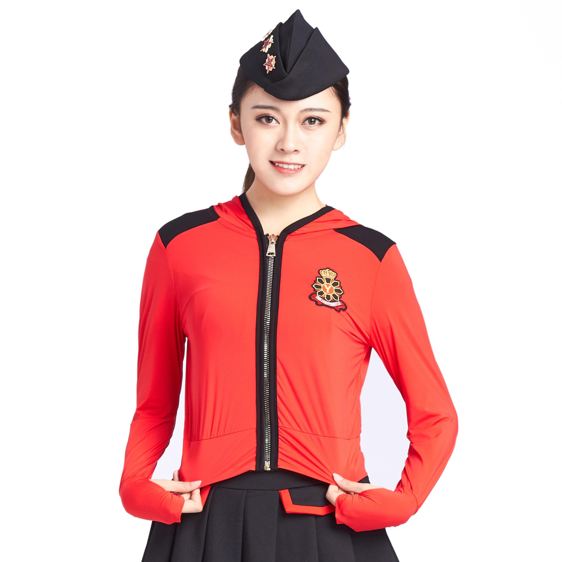 特卖水兵舞服装套装夏季薄款女士防晒服2020新款广场舞演出服帽衫