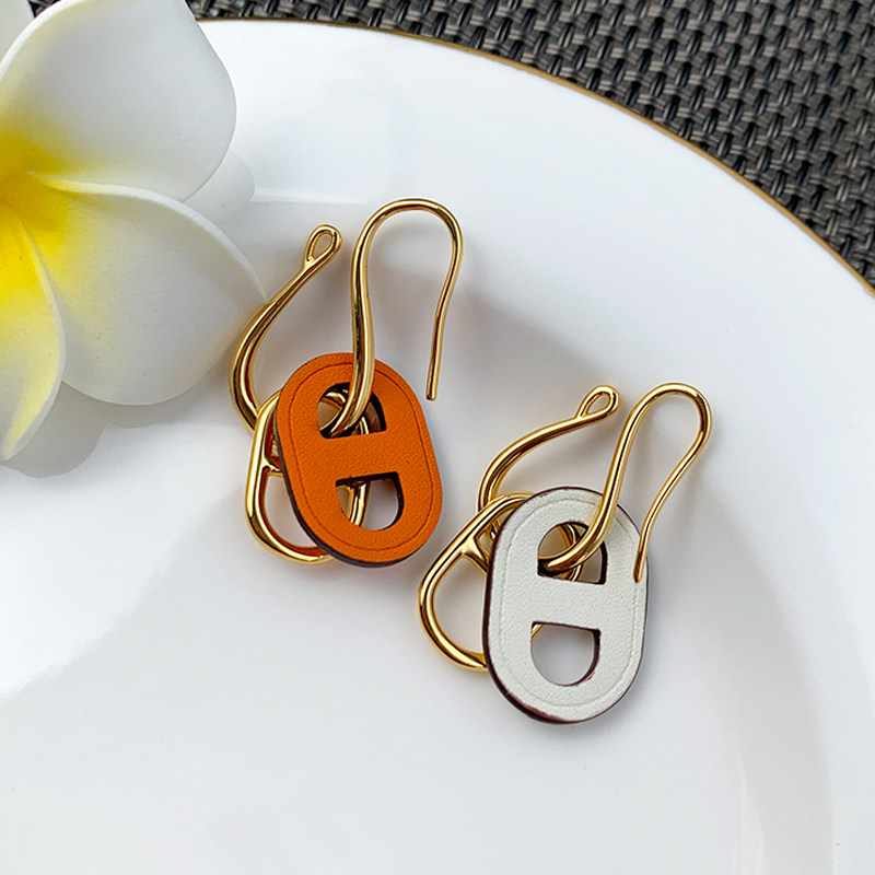 奥米迪奥猪鼻子耳钩流行高级感长款耳钉经典气质耳环防过敏女耳饰