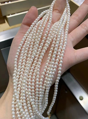 奥米迪奥4mm小米珠珍珠项链新款