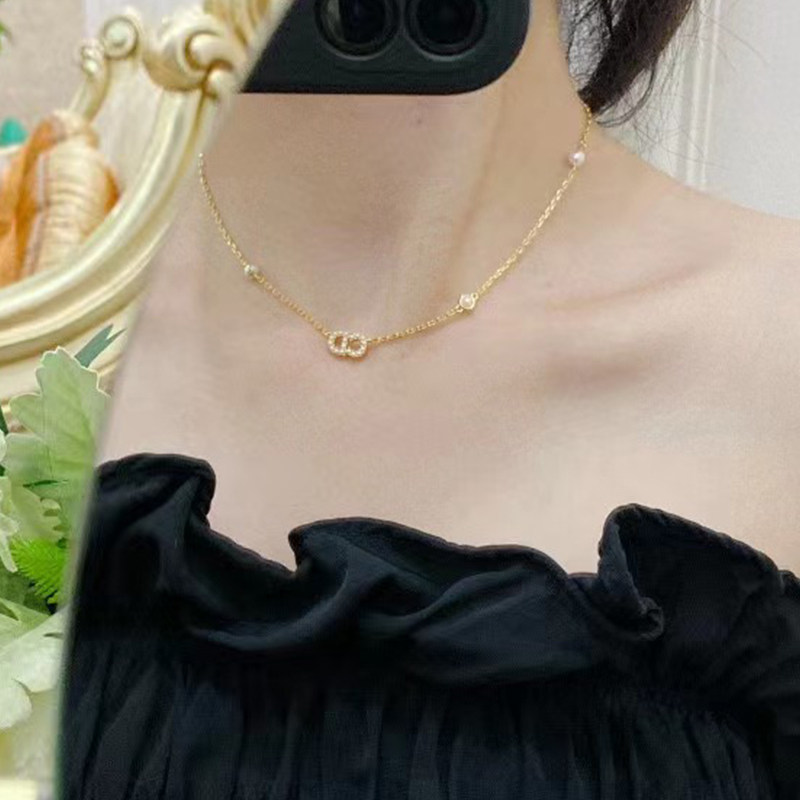 奥米迪奥黄铜镀金锁骨链女