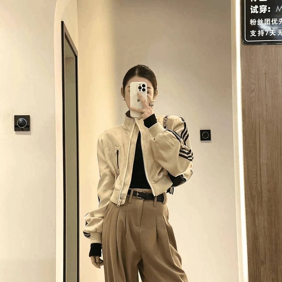 短外套立领夹克女上衣美式棒球服