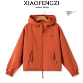 2025春新款 冲锋衣短款 夹克显瘦外套女百搭连帽休闲抽绳小个子上衣