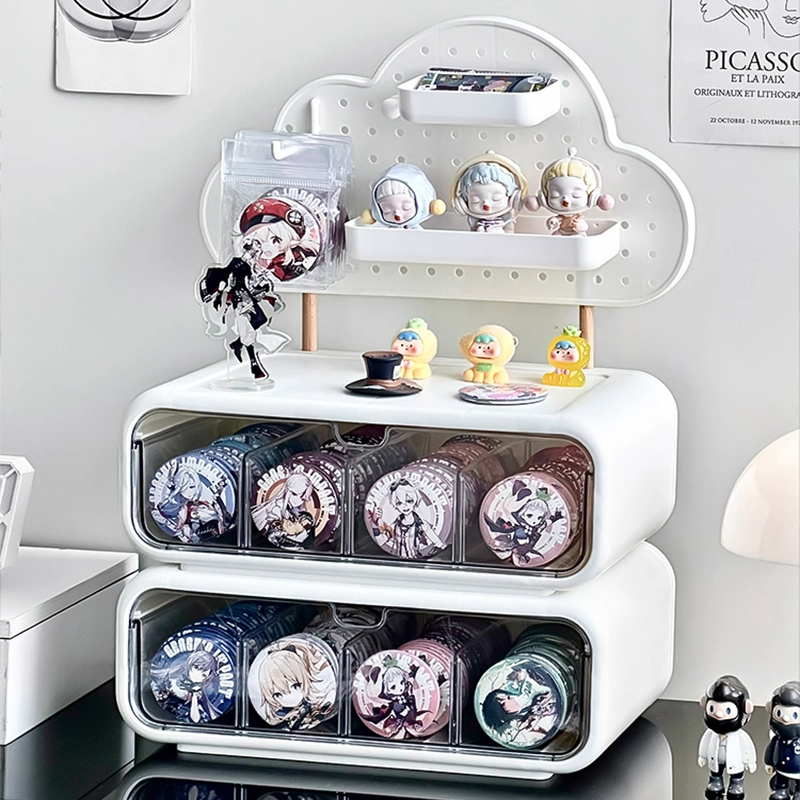 吧唧收纳盒抽屉式透明