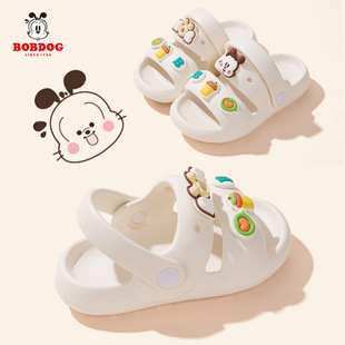 3岁2婴幼儿小童防滑 女童小孩1 巴布豆宝宝拖鞋 洞洞儿童凉拖男夏季