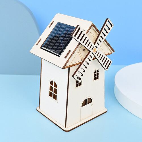太阳能小屋风车科技小制作手工 diy材料科学实验器材创客stemA475
